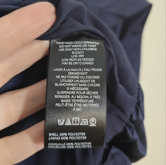 NWT BHLDN Anthropologie Livia Strapless Bow Tent Mini Dress in Navy Blue… - Picture 8 of 10